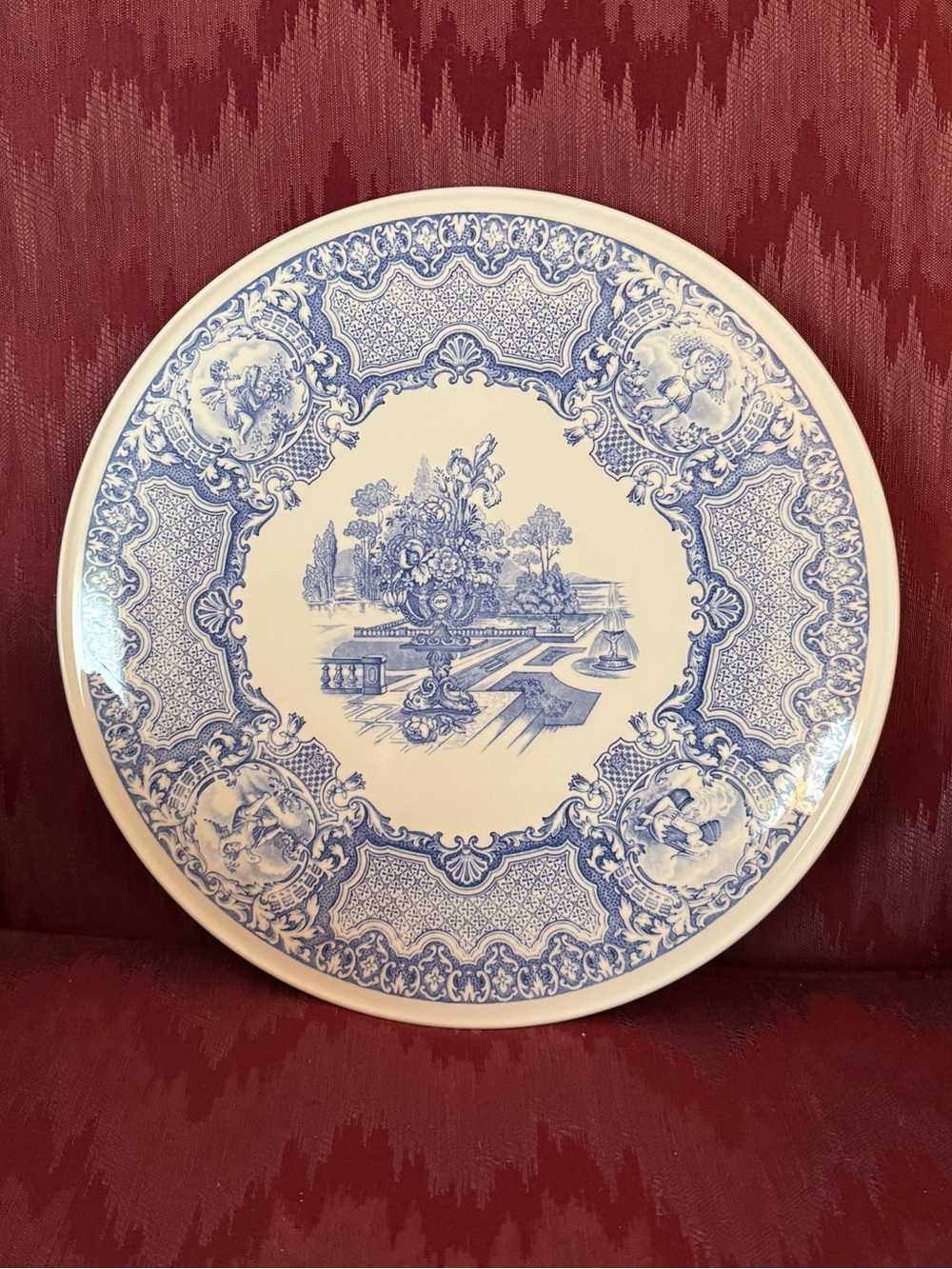 Spode Blue Room Collection Seasons Cake Plate EUC